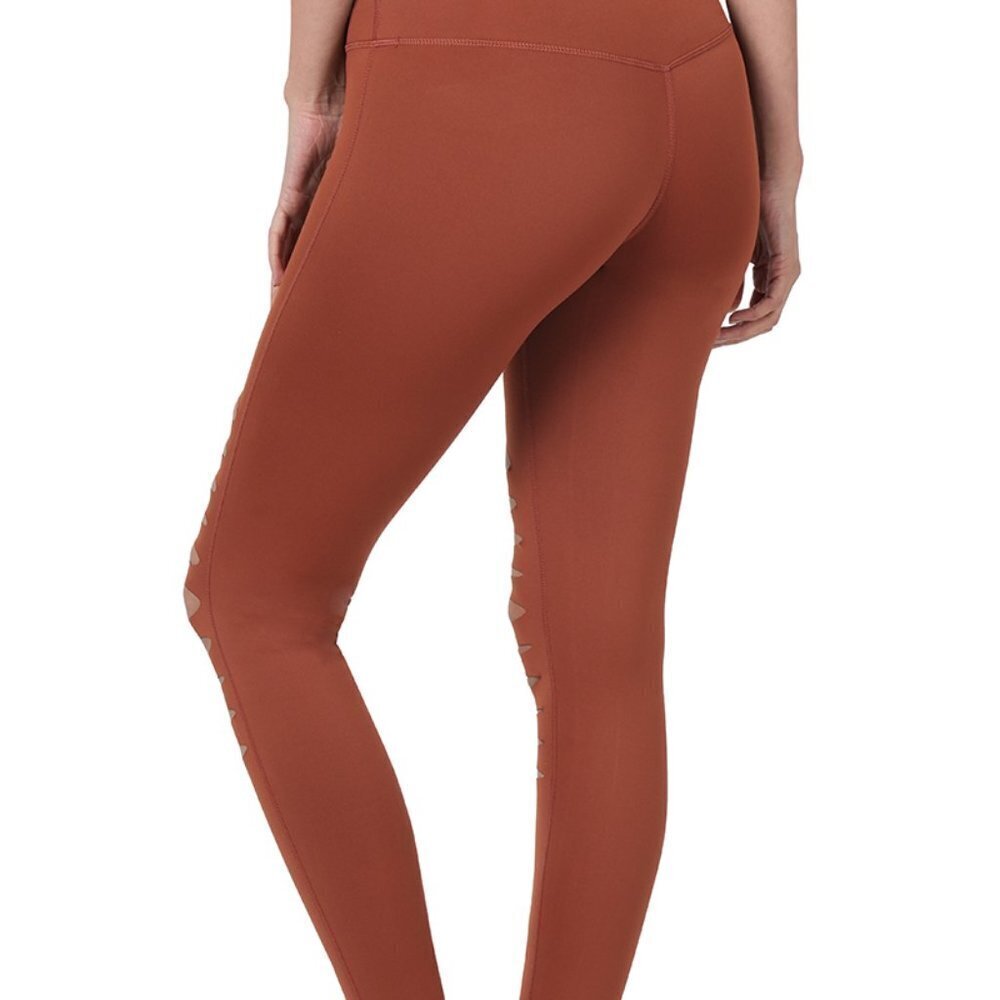 Travel Passions - Dark Rust Athletic Knee Cut Out Leggings - Picture 5 of 5